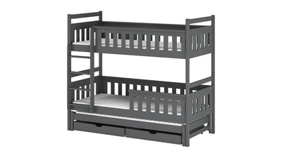Kors Bunk Bed with Trundle and Storage [Graphite] - White Background