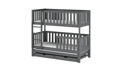 Lea Bunk Bed with Trundle and Storage [Graphite] - White Background #2
