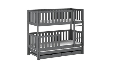 Lea Bunk Bed with Trundle and Storage [Graphite] - White Background