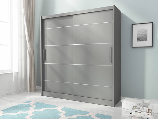 Maja Alu Sliding Door Wardrobe 180cm