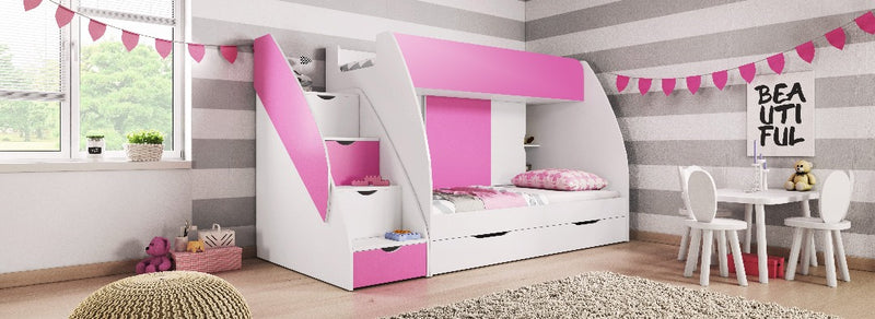 Cabin Bed Martin with Drawers [Pink] - Lifestyle Image