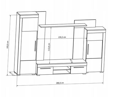 Novedo VA3 Wall Entertainment Unit