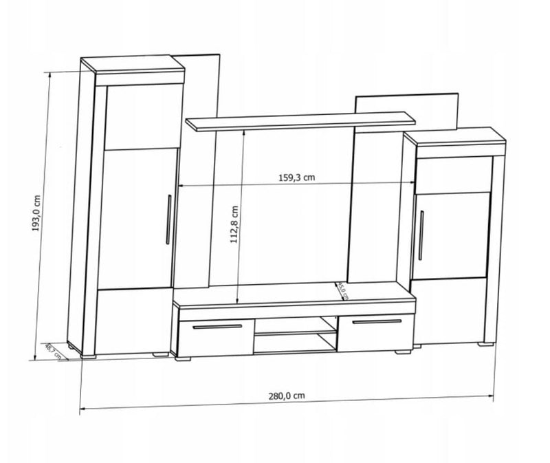 Novedo VA3 Wall Entertainment Unit