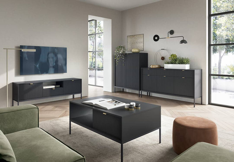 Nova Large Sideboard Cabinet 154cm [Black] - Product Arrangement 