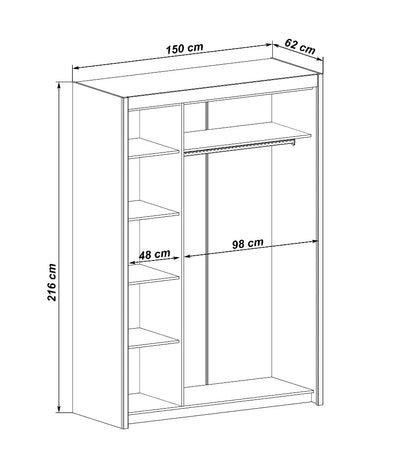 Inova Sliding Door Wardrobe 150cm