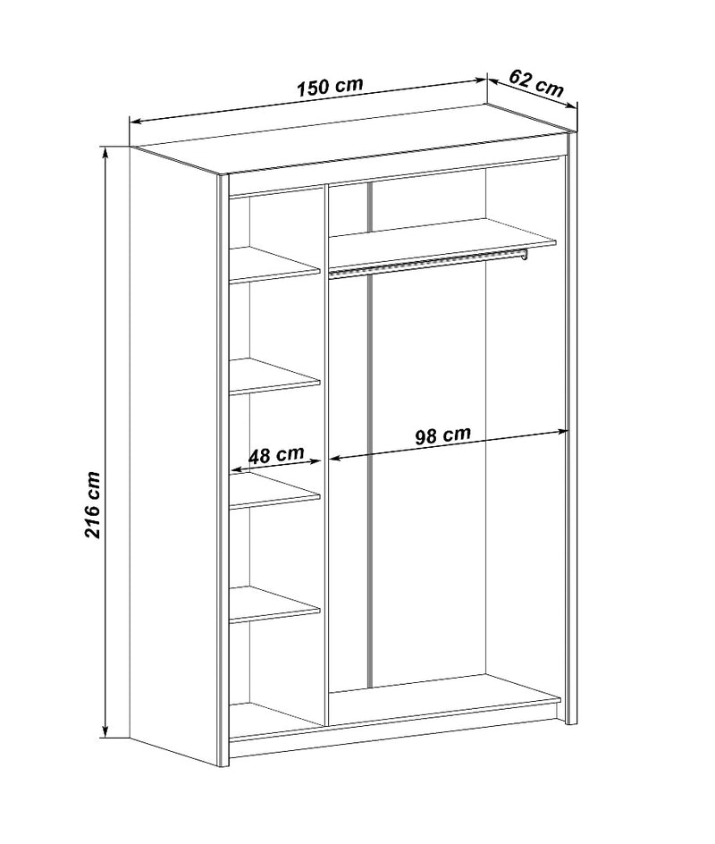 Inova Sliding Door Wardrobe 150cm