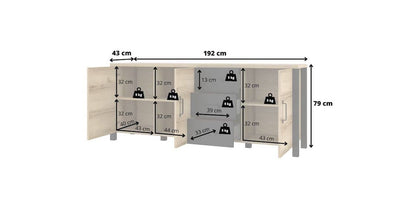 Olin 47 Sideboard Cabinet 192cm