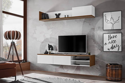 Dallas TV Entertainment Unit For TVs Up To 75" [White] - Lifestyle Image