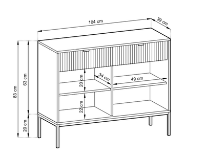 Nova Sideboard Cabinet 104cm - Product Dimensions