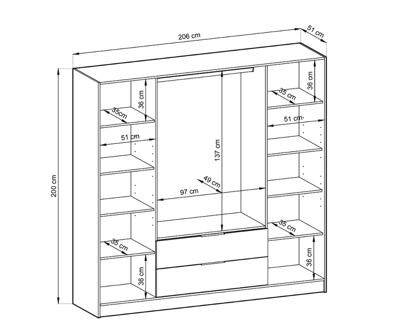 Nelly Bookcase with Shiny White and Metallic Gray Shelves 