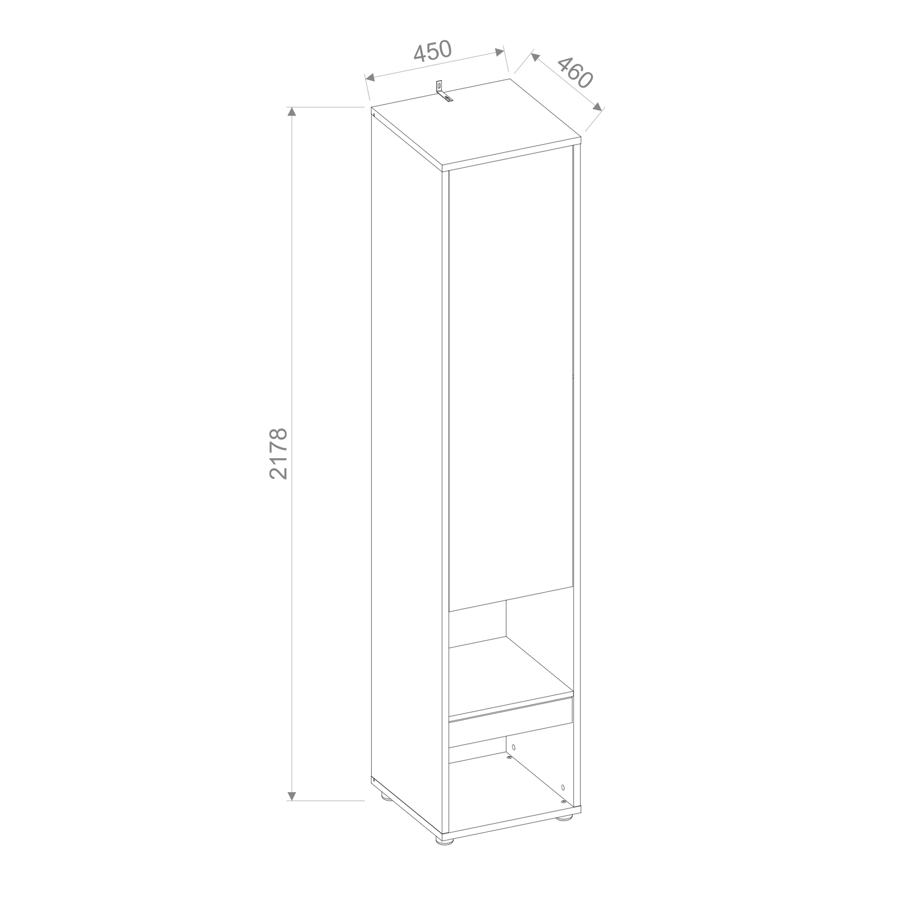 BC-07 Tall Storage Cabinet for Vertical Wall Bed Concept – Arthauss ...