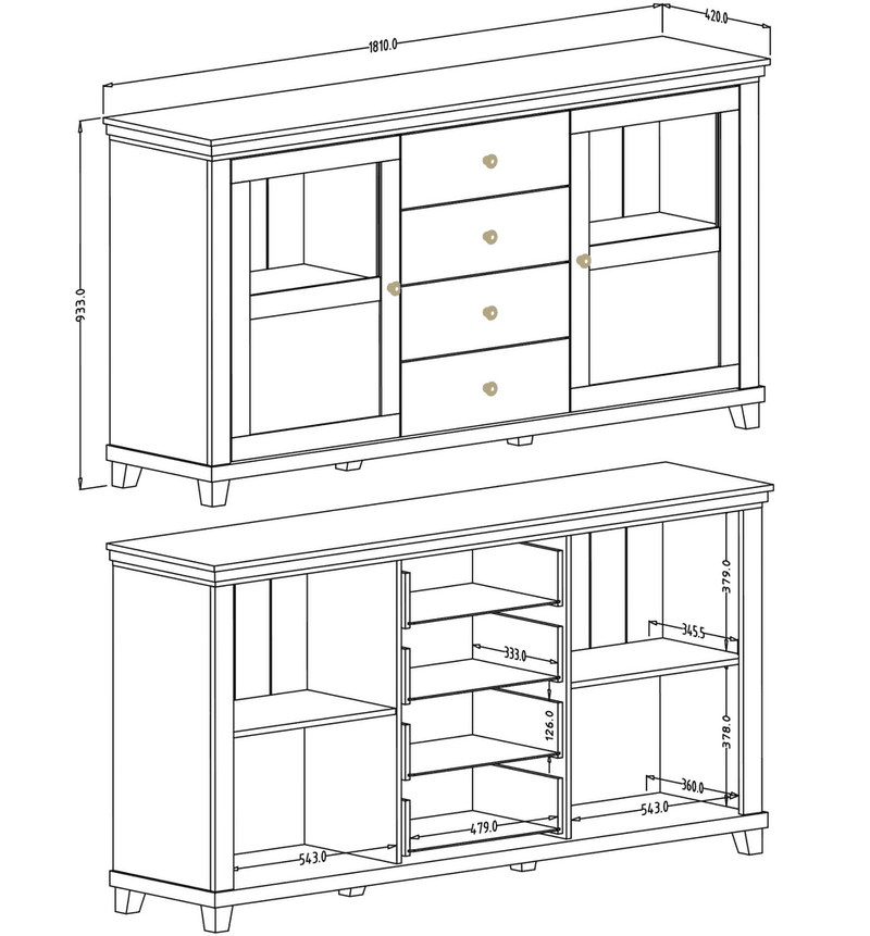 Evora 25 Sideboard Cabinet 181cm