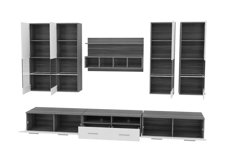 Dorade Entertainment Unit in White and Black Gloss