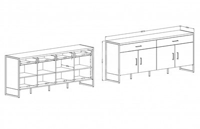 Tarabo 25 Sideboard Cabinet 204cm