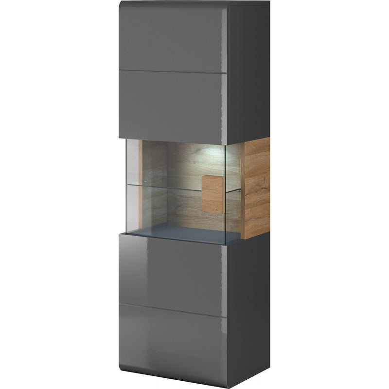 Toledo 07 Wall Hung Cabinet 53cm [Front Grey Gloss & San Remo Oak with Grey Matt Carcass] - White Background