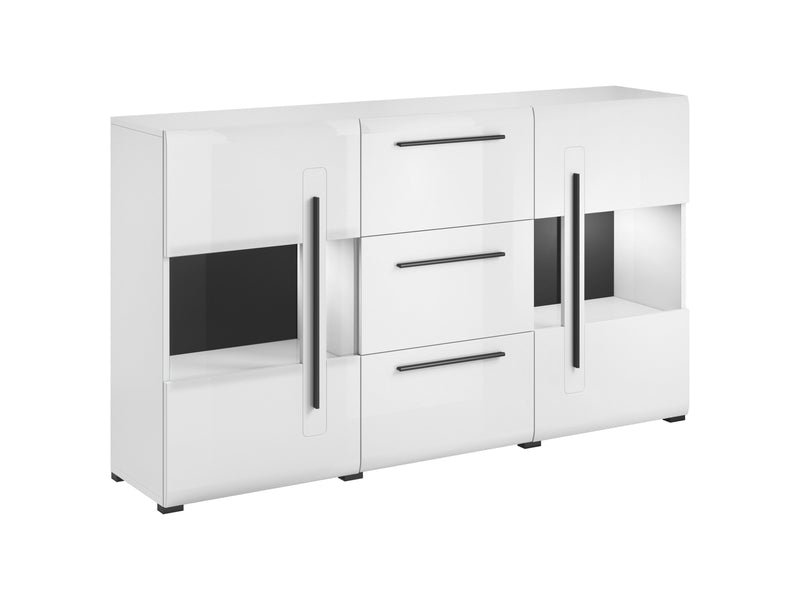 Tulsa 28 Display Cabinet 180cm [White] - White Background