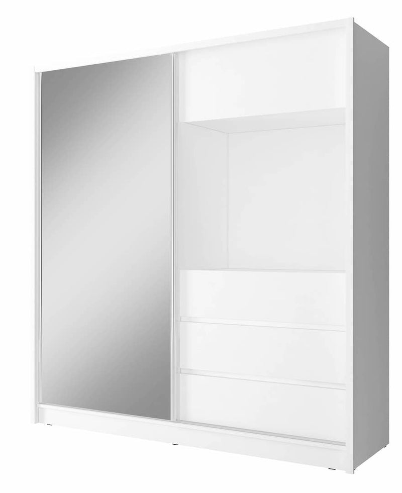TV Sliding Door Wardrobe 204cm [White] - White Background