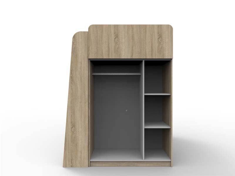 Cabin Bed Unit With Wardrobe [Oak] - Wardrobe Image
