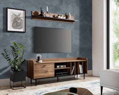 Vasina 08 TV Cabinet 150cm [Oak] - Lifestyle Image 