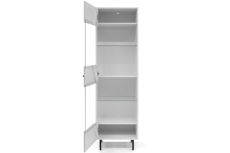 Veroli 04 Tall Display Cabinet 60cm [White] - Interior Layout