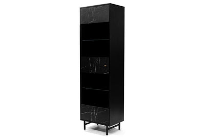 Veroli 04 Tall Display Cabinet 60cm [Black] - White Background