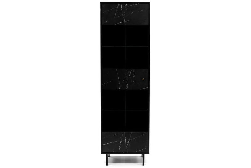 Veroli 04 Tall Display Cabinet 60cm [Black] - Front Angle