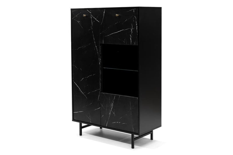 Veroli 05 Display Cabinet 90cm [Black] - White Background