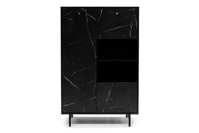 Veroli 05 Display Cabinet 90cm [Black] - Front Angle