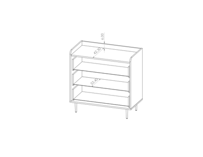 Vasina 02 Chest of Drawers 90cm [Oak] - Product Dimensions