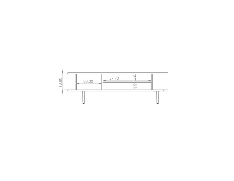 Vasina 04 Coffee Table [Oak] - Product Dimensions 2