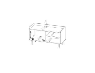 Vasina 07 TV Cabinet 100cm [Oak] - Product Dimensions