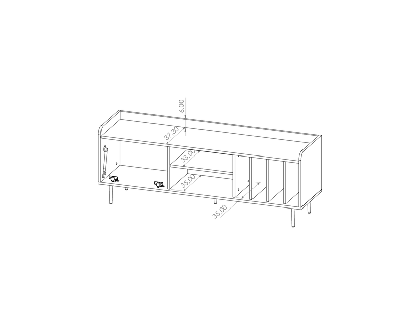 Vasina 08 TV Cabinet 150cm [Oak] - Product Dimensions