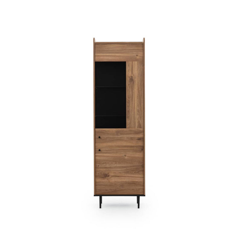 Vasina 09 Tall Display Cabinet 60cm [Oak] - Front Angle