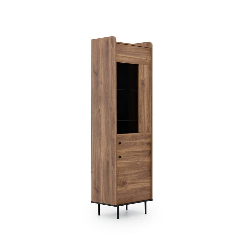 Vasina 09 Tall Display Cabinet 60cm [Oak]  - White Background