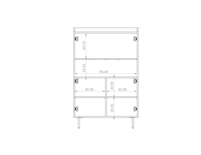 Vasina 10 Display Cabinet 90cm [Oak] - Product Dimensions 2