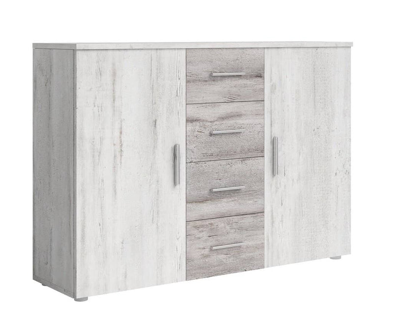 Vera Sideboard Cabinet 132cm [Arctic Pine] - White Background