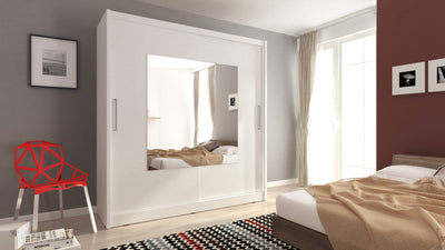 Wiki IX Sliding Door Wardrobe 180cm [White] - Lifestyle Image
