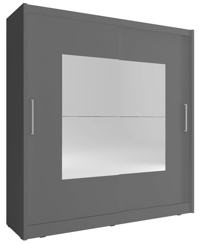 Wiki IX Sliding Door Wardrobe 180cm [Grey] - White Background