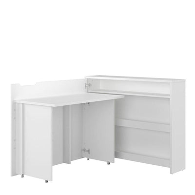 Work Concept Convertible Hidden Desk With Storage [White Gloss] - Interior Layout 2