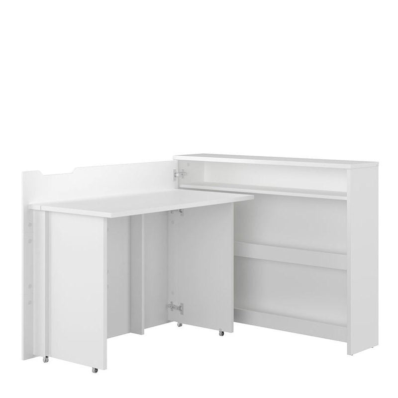 Work Concept Convertible Hidden Desk With Storage [White Gloss] - Interior Layout 2