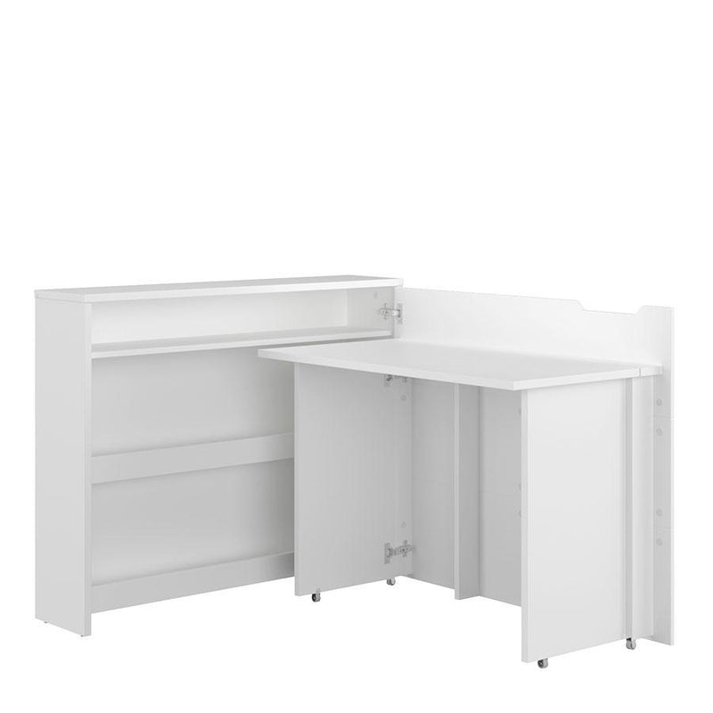 Work Concept Convertible Hidden Desk With Storage [White Gloss] - Interior Layout