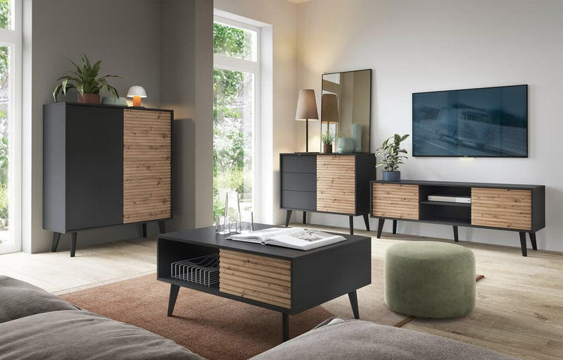 Willow TV Cabinet 154cm [Black] - Lifestyle Image 2