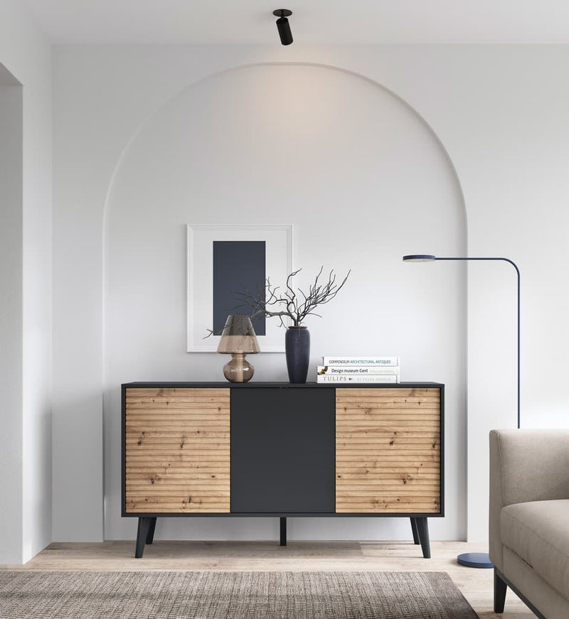 Willow Large Sideboard Cabinet 154cm [Black] - Lifestyle Image
