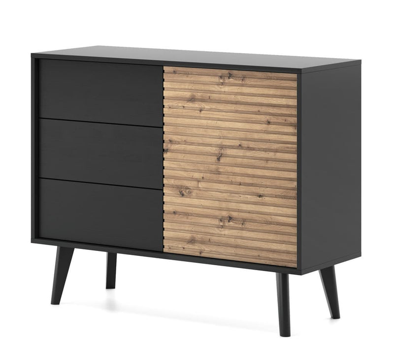 Willow Sideboard Cabinet 104cm [Black] - White Background