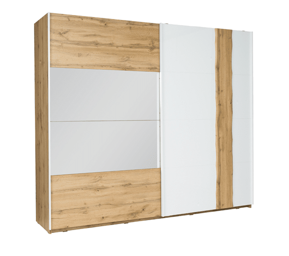 Wood WD12 Sliding Door Wardrobe 250cm [Oak] - White Background  