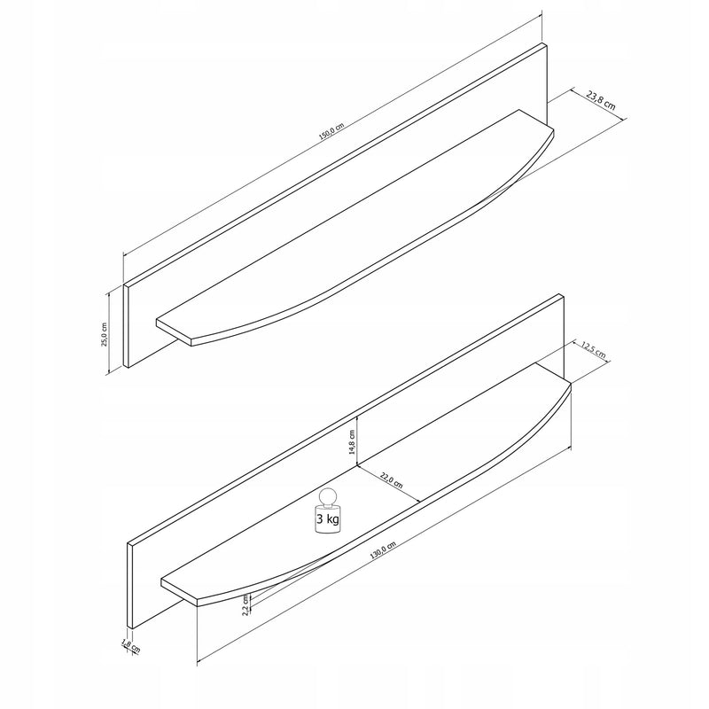 Isla 70 Shelf 150cm