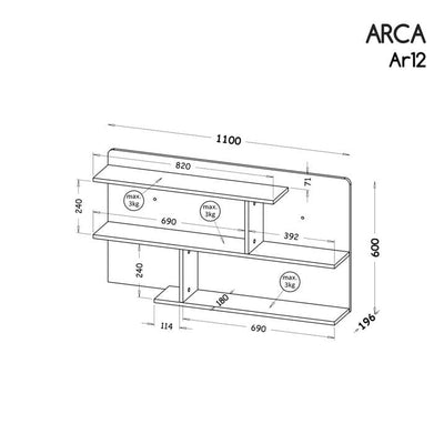 Arca AR12 Wall Panel 110cm - Product Dimensions