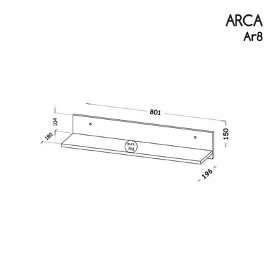 Arca AR8 Wall Shelf 80cm - Product Dimensions