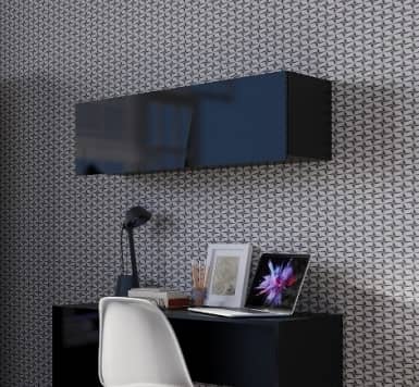 Calabrini Wall Cabinet 105cm [Black] - Lifestyle Image