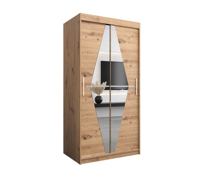 Boliwia Sliding Door Wardrobe 100cm [Oak} - White Background